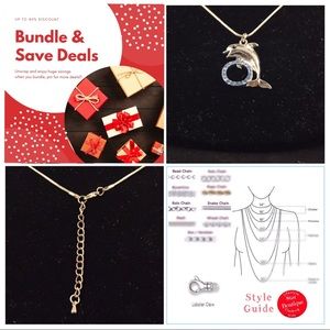 Ocean blue dolphin’s hoop pendant & Necklace